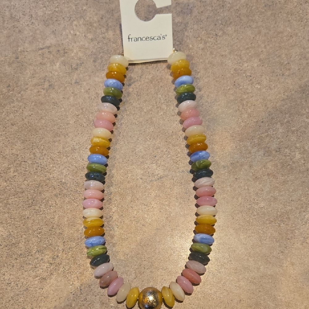 New Francesca's Multi-Color Pastel Beaded Necklace